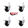 Service Caster 3.5 Inch Phenolic Wheel Swivel 3/4 Inch Square Stem Caster Set Total Lock Brake SCC-SQTTL20S3514-PHS-34-4